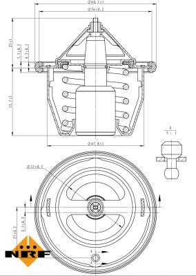 NRF 725012 - Coolant thermostat / housing autospares.lv