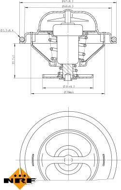 NRF 725073 - Coolant thermostat / housing autospares.lv