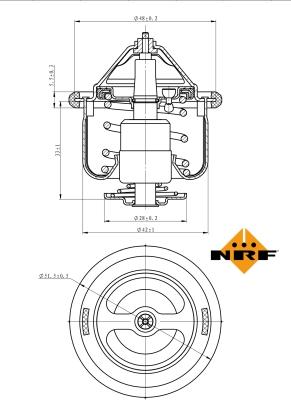 NRF 725190 - Coolant thermostat / housing autospares.lv