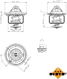 NRF 725143 - Coolant thermostat / housing autospares.lv