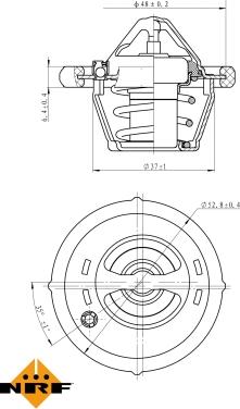 NRF 725159 - Coolant thermostat / housing autospares.lv