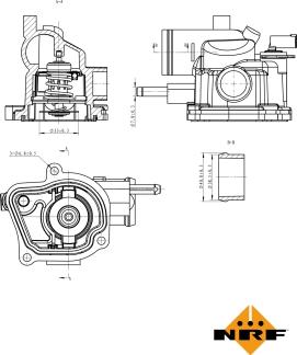 NRF 725153 - Coolant thermostat / housing autospares.lv