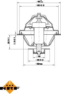 NRF 725162 - Coolant thermostat / housing autospares.lv