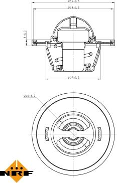 NRF 725104 - Coolant thermostat / housing autospares.lv