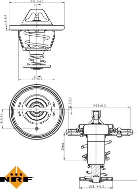 NRF 725118 - Coolant thermostat / housing autospares.lv