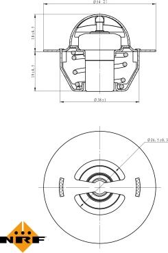 NRF 725129 - Coolant thermostat / housing autospares.lv