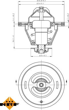 NRF 725124 - Coolant thermostat / housing autospares.lv