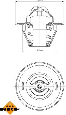 NRF 725212 - Coolant thermostat / housing autospares.lv