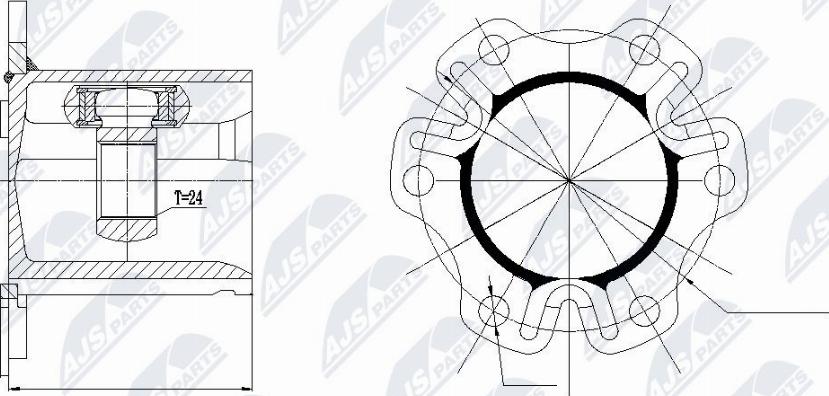 NTY NPW-AU-003 - Joint Kit, drive shaft autospares.lv