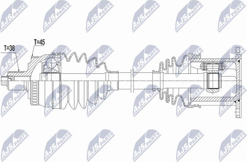 NTY NPW-AU-029 - Drive Shaft autospares.lv