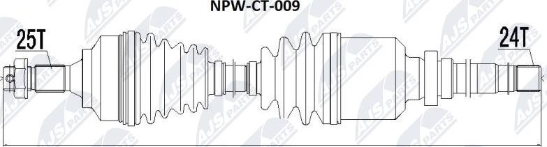 NTY NPW-CT-009 - Drive Shaft autospares.lv