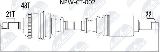 NTY NPW-CT-002 - Drive Shaft autospares.lv
