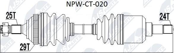 NTY NPW-CT-020 - Drive Shaft autospares.lv