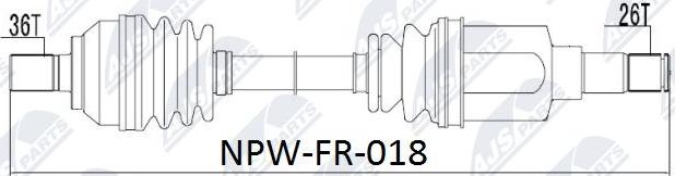 NTY NPW-FR-018 - Drive Shaft autospares.lv