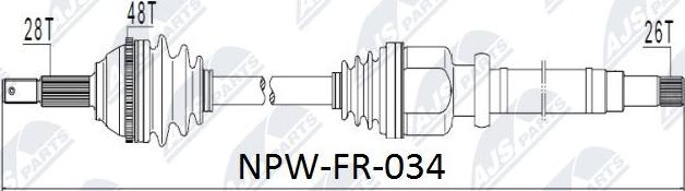 NTY NPW-FR-034 - Drive Shaft autospares.lv