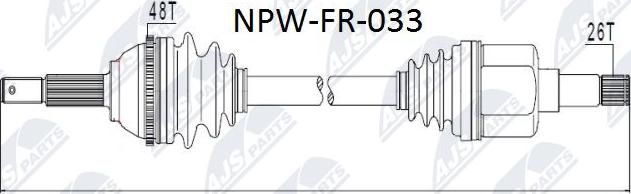 NTY NPW-FR-033 - Drive Shaft autospares.lv