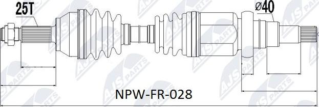 NTY NPW-FR-028 - Drive Shaft autospares.lv