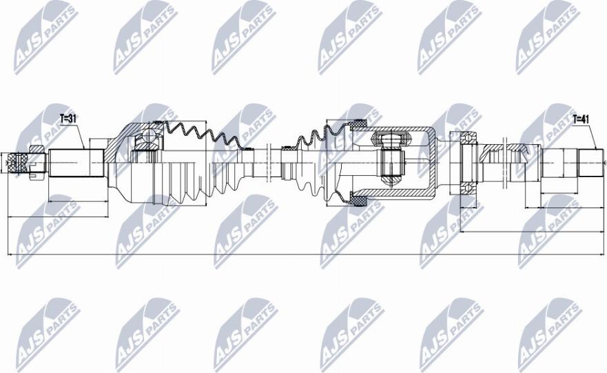 NTY NPW-FR-074 - Drive Shaft autospares.lv