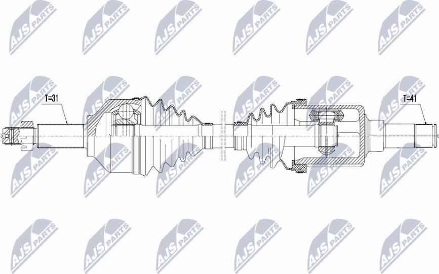 NTY NPW-FR-075 - Drive Shaft autospares.lv