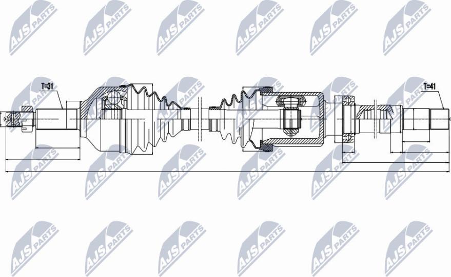 NTY NPW-FR-076 - Drive Shaft autospares.lv