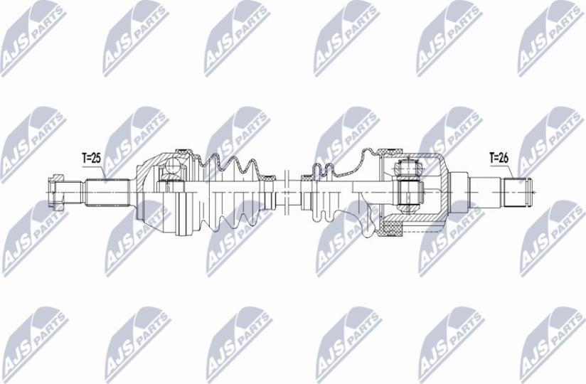 NTY NPW-FR-165 - Drive Shaft autospares.lv