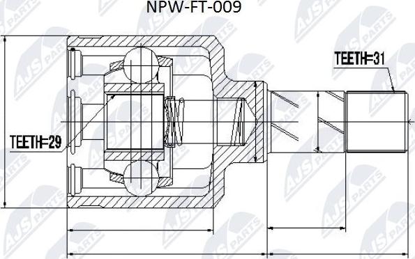 NTY NPW-FT-009 - Joint Kit, drive shaft autospares.lv