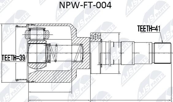 NTY NPW-FT-004 - Joint Kit, drive shaft autospares.lv