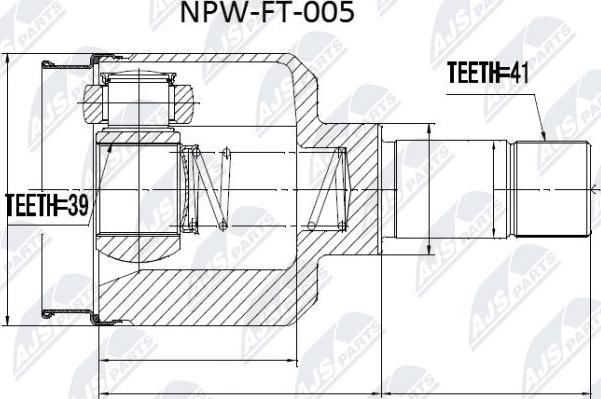 NTY NPW-FT-005 - Joint Kit, drive shaft autospares.lv