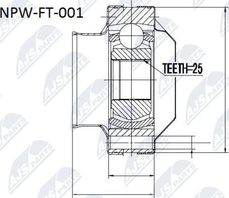 NTY NPW-FT-001 - Joint Kit, drive shaft autospares.lv