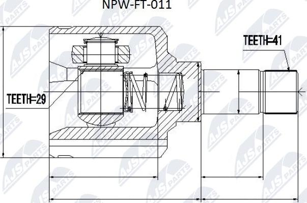 NTY NPW-FT-011 - Joint Kit, drive shaft autospares.lv