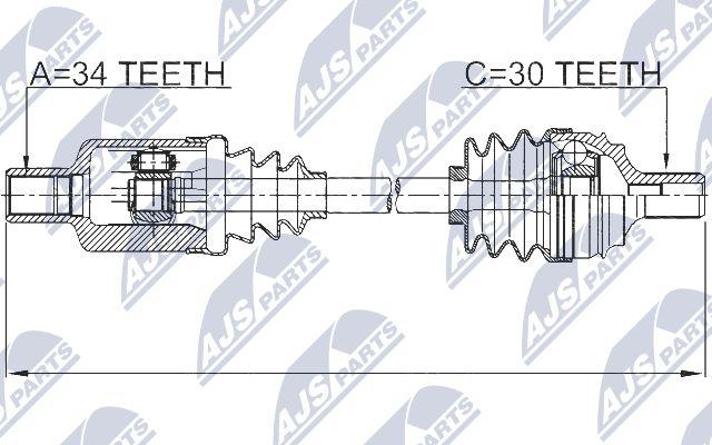 NTY NPW-ME-035 - Drive Shaft autospares.lv