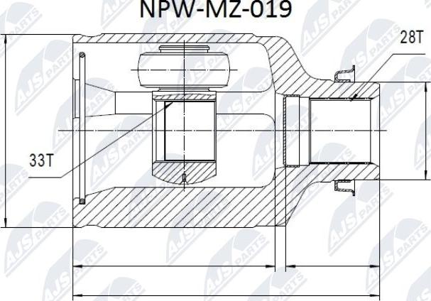 NTY NPW-MZ-019 - Joint Kit, drive shaft autospares.lv