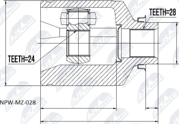 NTY NPW-MZ-028 - Joint Kit, drive shaft autospares.lv