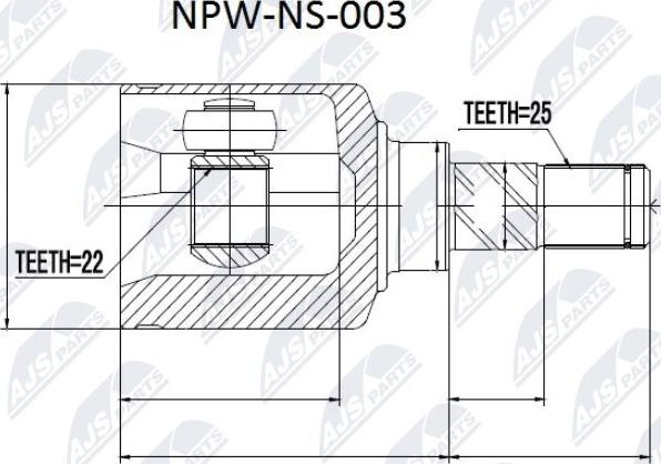NTY NPW-NS-003 - Joint Kit, drive shaft autospares.lv