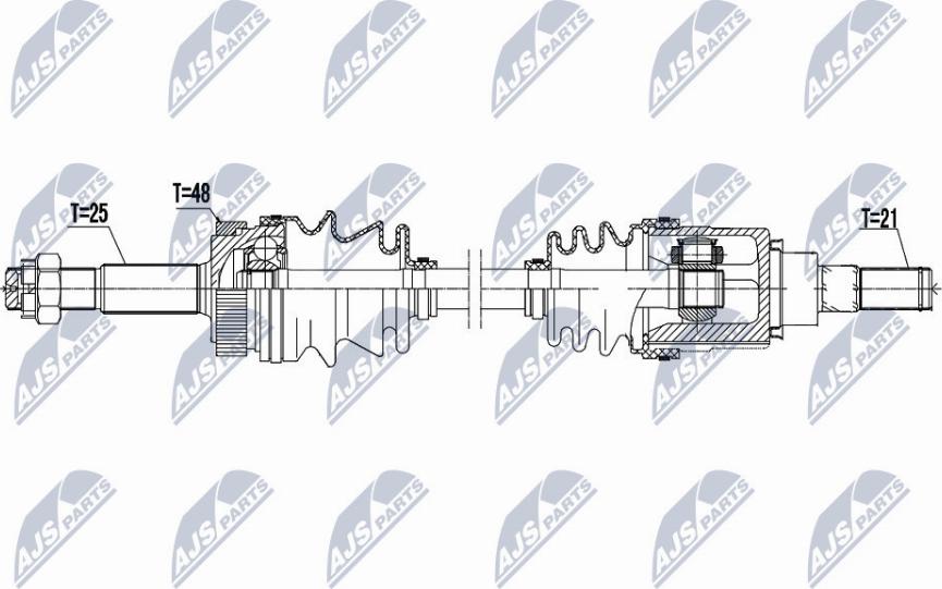 NTY NPW-NS-076 - Drive Shaft autospares.lv