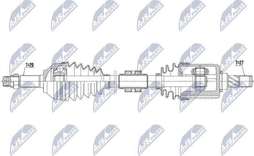 NTY NPW-NS-162 - Drive Shaft autospares.lv