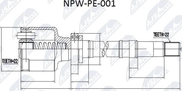 NTY NPW-PE-001 - Joint Kit, drive shaft autospares.lv