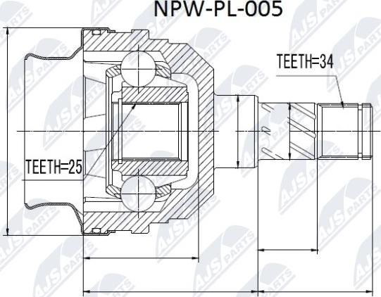 NTY NPW-PL-005 - Joint Kit, drive shaft autospares.lv