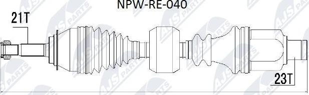 NTY NPW-RE-040 - Drive Shaft autospares.lv