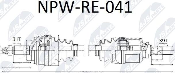 NTY NPW-RE-041 - Drive Shaft autospares.lv