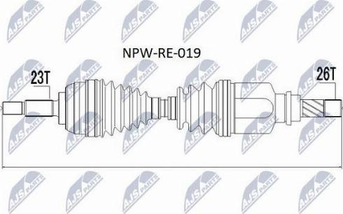 NTY NPW-RE-019 - Drive Shaft autospares.lv