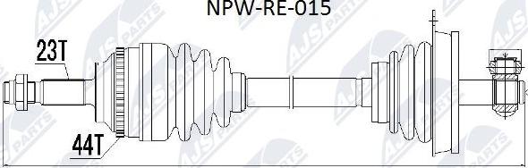 NTY NPW-RE-015 - Drive Shaft autospares.lv