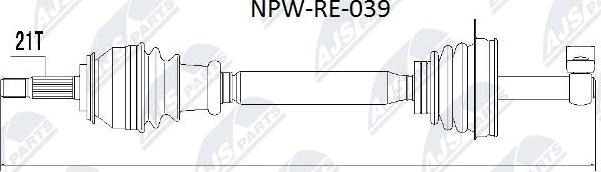 NTY NPW-RE-039 - Drive Shaft autospares.lv