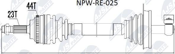 NTY NPW-RE-025 - Drive Shaft autospares.lv