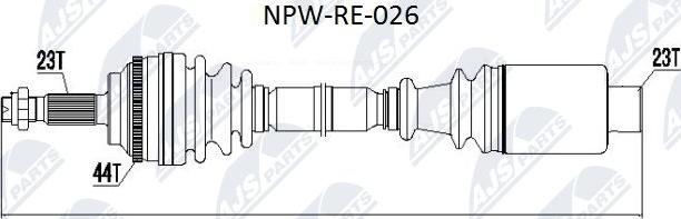 NTY NPW-RE-026 - Drive Shaft autospares.lv