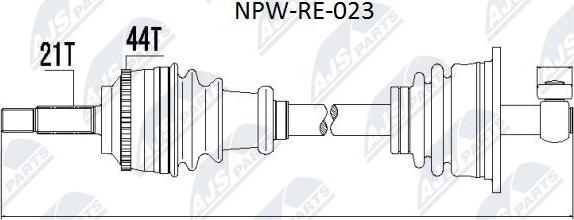 NTY NPW-RE-023 - Drive Shaft autospares.lv