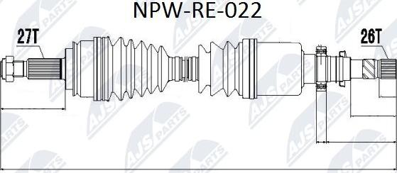 NTY NPW-RE-022 - Drive Shaft autospares.lv