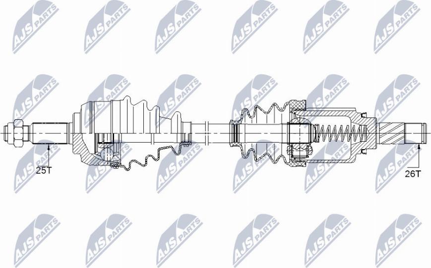 NTY NPW-RE-148 - Drive Shaft autospares.lv