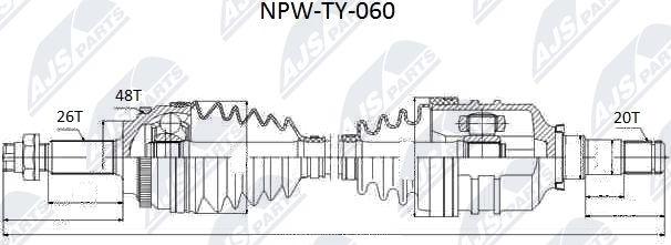 NTY NPW-TY-060 - Drive Shaft autospares.lv