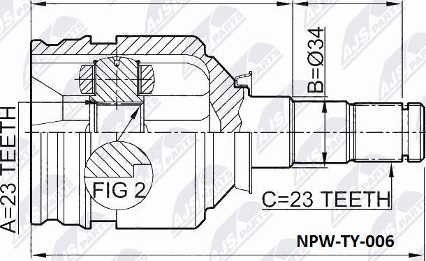 NTY NPW-TY-006 - Joint Kit, drive shaft autospares.lv